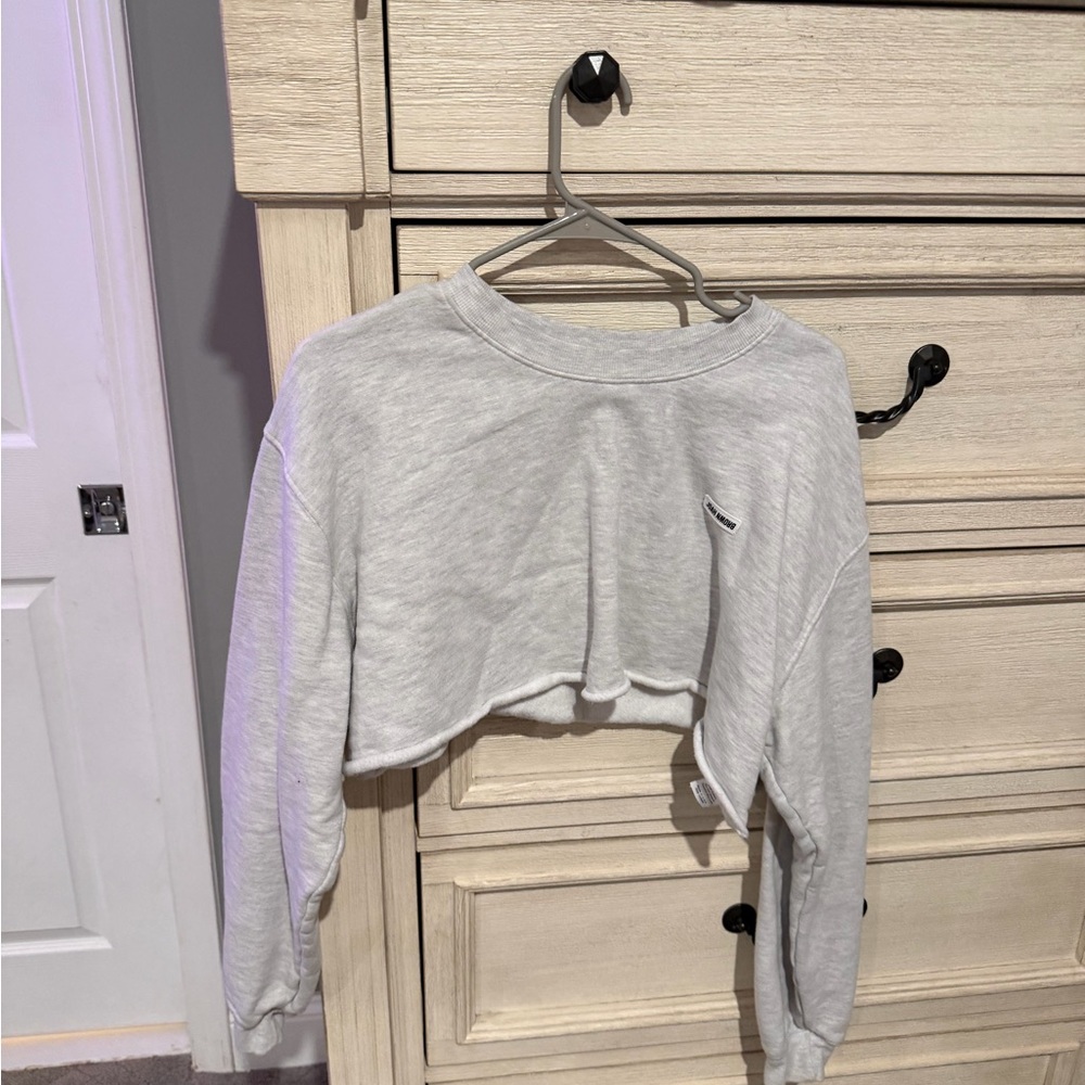 Joah Brown Light Gray Cropped Top